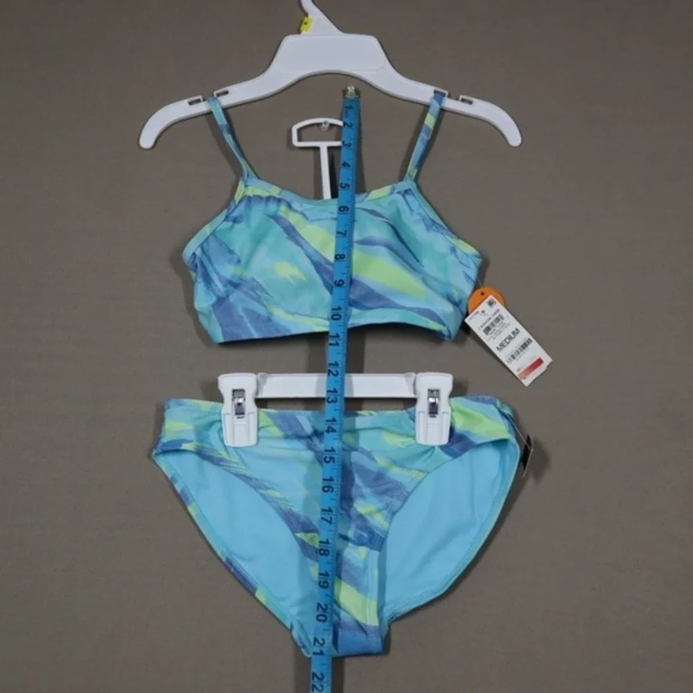 Ideology‎ Big Girls Brushstroke Bikini, Sleeveless 2 Pc Swimsuit - Blue - Size M